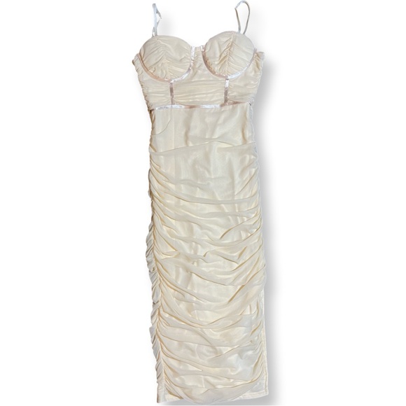 Windsor Strapless Cream Ruched Dress - Picture 1 of 2